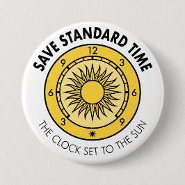 Bóton Redondo 7.62cm Botão do logotipo SST "The Clock Set to the Sun"