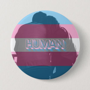 Bóton Redondo 7.62cm Botão do Orgulho Trans Humano