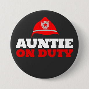 Bóton Redondo 7.62cm Botão do Partido Auntie on Duty Firefighter