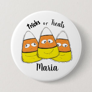 Bóton Redondo 7.62cm Botão Doce de Milho de Halloween