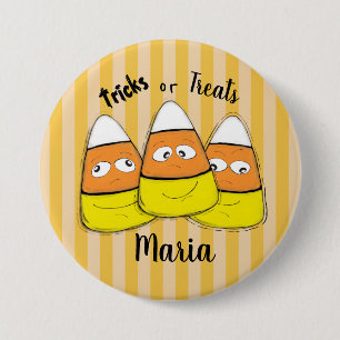 Bóton Redondo 7.62cm Botão Doce de Milho de Halloween