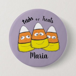 Bóton Redondo 7.62cm Botão Doce de Milho de Halloween