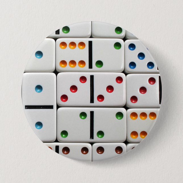 Bóton Redondo 7.62cm Botão dos dominós (Frente)