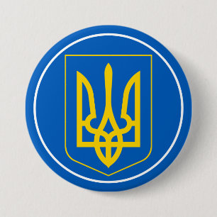 Bóton Redondo 7.62cm botão emblem ukraine