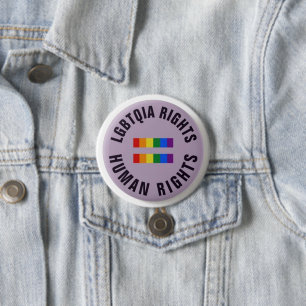 Bóton Redondo 7.62cm Botão Emblema - Direitos LGBTQIA Direitos Humanos