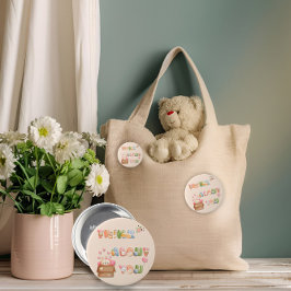 Bóton Redondo 7.62cm Botão Fofo de Dia dos Namorados | Pense em Você