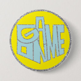 Bóton Redondo 7.62cm Botão Hanukkah, Jogo sobre o Dreidel Azul