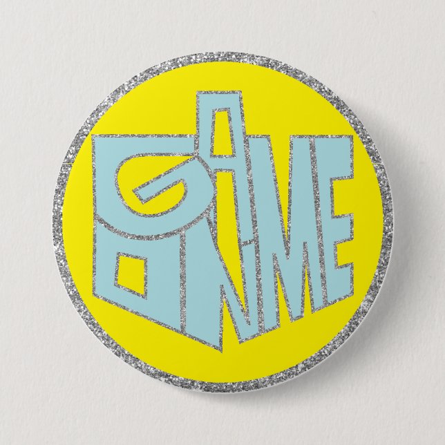 Bóton Redondo 7.62cm Botão Hanukkah, Jogo sobre o Dreidel Azul (Frente)