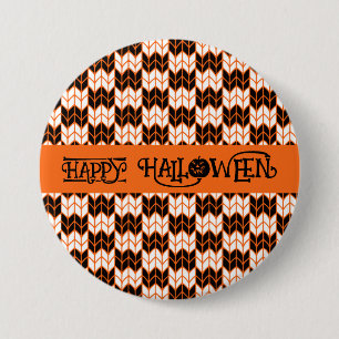 Bóton Redondo 7.62cm Botão II do pino redondo do KNIT CHECK ORANGE PRET