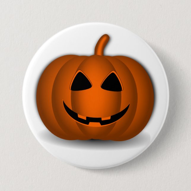 Bóton Redondo 7.62cm Botão Jack o' Lantern Halloween (Frente)