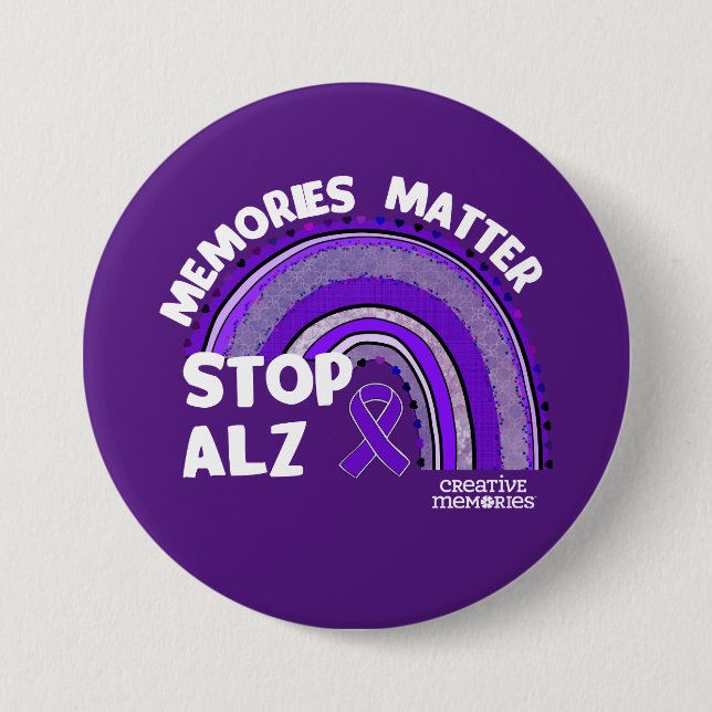 Bóton Redondo 7.62cm botão Longest Day Alzheimer's Association 2024 (Frente)