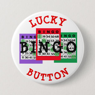 Bóton Redondo 7.62cm Botão Lucky BINGO com cartões Bingo
