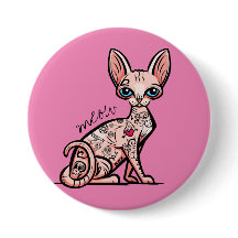 Botão Meow Cat tatuado