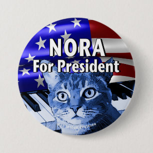 Bóton Redondo 7.62cm Botão Nora Para Presidente em Azul #3