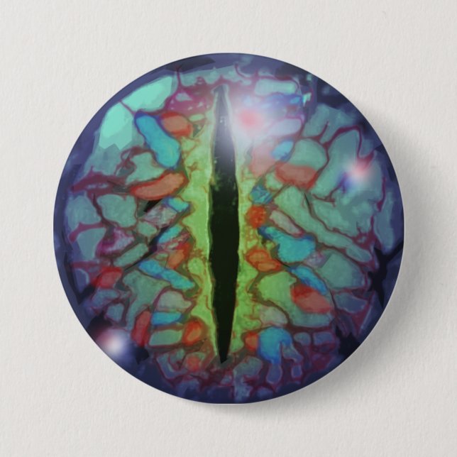 Bóton Redondo 7.62cm Botão Olho Dragão (Frente)