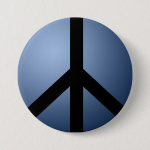 Bóton Redondo 7.62cm Botão, Paz Azul Escolha Seu Tamanho e Forma Person