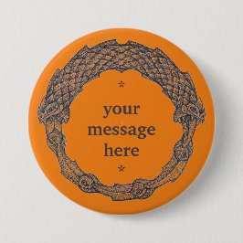 Bóton Redondo 7.62cm Botão personalizável OUROBOROS preto/turmérico