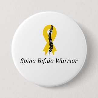 Bóton Redondo 7.62cm Botão Pino do Guerreiro Spina Bifida com Fita Amar