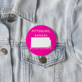 Bóton Redondo 7.62cm Botão Pittsburg Kansas