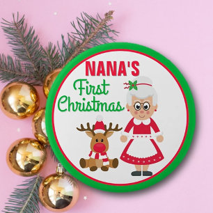 Bóton Redondo 7.62cm Botão Primeiro Natal da Nana