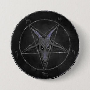 Bóton Redondo 7.62cm Botão redondo cinzento de Baphomet