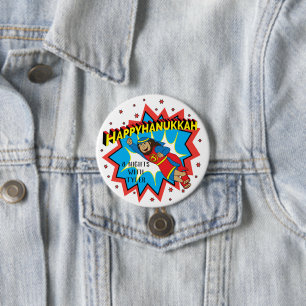 Bóton Redondo 7.62cm Botão Redondo Hanukkah Personalize Judah Maccabee