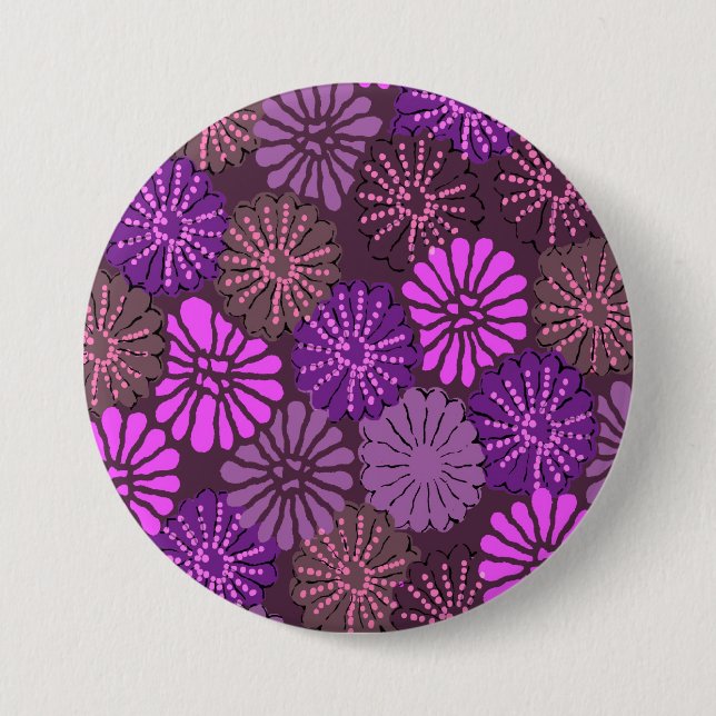 Bóton Redondo 7.62cm botão rosa japonês (Frente)