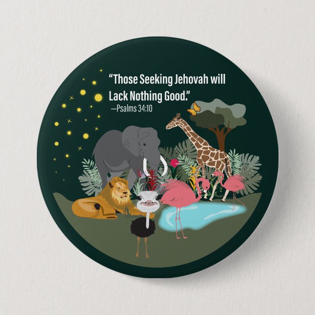Bóton Redondo 7.62cm Botão Seek Jehovah (Frente)