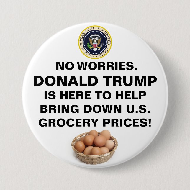 Bóton Redondo 7.62cm Botão Sem preocupações™ (Frente)