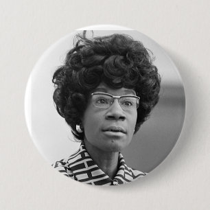Bóton Redondo 7.62cm Botão Shirley Chisholm