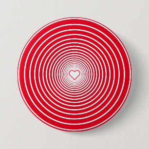 Bóton Redondo 7.62cm Botão vermelho com amor cardíaco - Escolha suas co