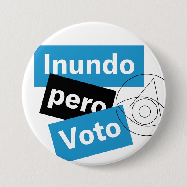 Bóton Redondo 7.62cm Botão Voto do Pero Inundo (Frente)