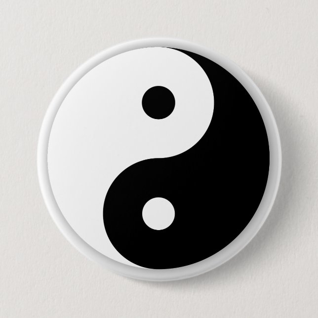 Bóton Redondo 7.62cm Botão Yin Yang (Frente)