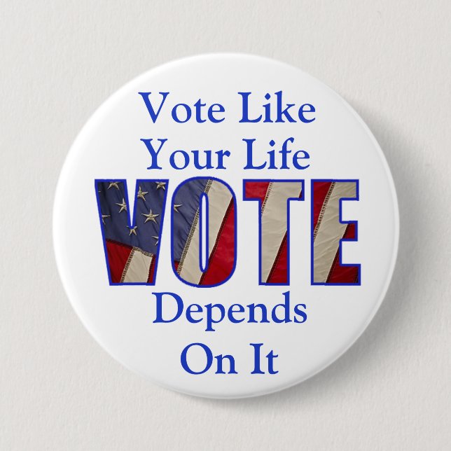 Bóton Redondo 7.62cm Botões de Votação (Frente)