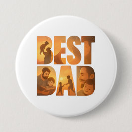 Bóton Redondo 7.62cm Botões do Melhor Pai Nunca