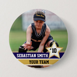 Bóton Redondo 7.62cm Botões e pinos de fotos personalizados da equipe d