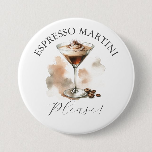 Bóton Redondo 7.62cm Botões Espresso Martini Personalizados (Frente)