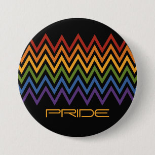 Bóton Redondo 7.62cm Botões personalizados do padrão Rainbow Chevron