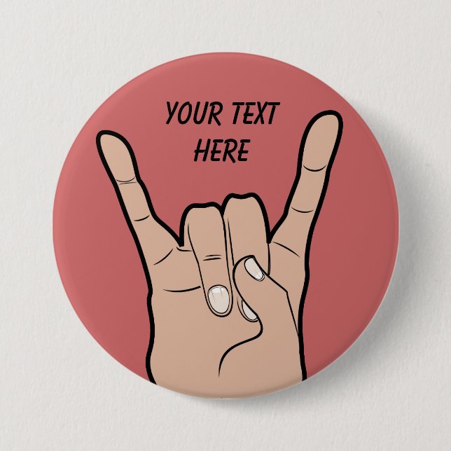 Bóton Redondo 7.62cm Botões personalizados ROCK ON (Frente)