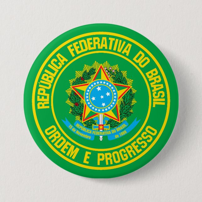 Bóton Redondo 7.62cm Brasil Round Emblem (Frente)