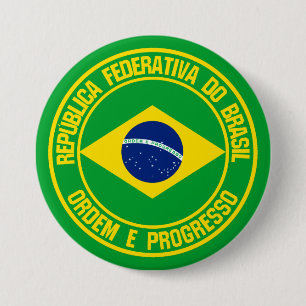 Bóton Redondo 7.62cm Brasil Round Emblem