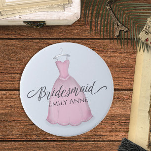 Bóton Redondo 7.62cm Bridesmaid Bonito Casamento Personalizado