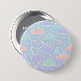 Bóton Redondo 7.62cm Broche de Esmalte de Nuvem Pastel Fofa