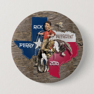 Bóton Redondo 7.62cm Buckaroo 2016 do bronco de Rick Perry
