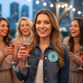 Bóton Redondo 7.62cm Buy the Bride a Drink QR Code Button