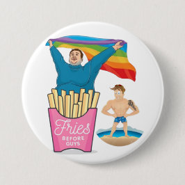 Bóton Redondo 7.62cm CAÇADOR GORDO LGBT Orgulho Gay Divertido Twink