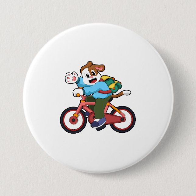 Bóton Redondo 7.62cm Cachorro com Bicicleta (Frente)