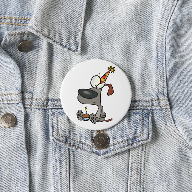 Bóton Redondo 7.62cm Cachorro de Aniversário (Criador carregado)