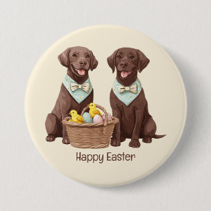 Bóton Redondo 7.62cm Cães de felz pascoa de chocolate Labrador