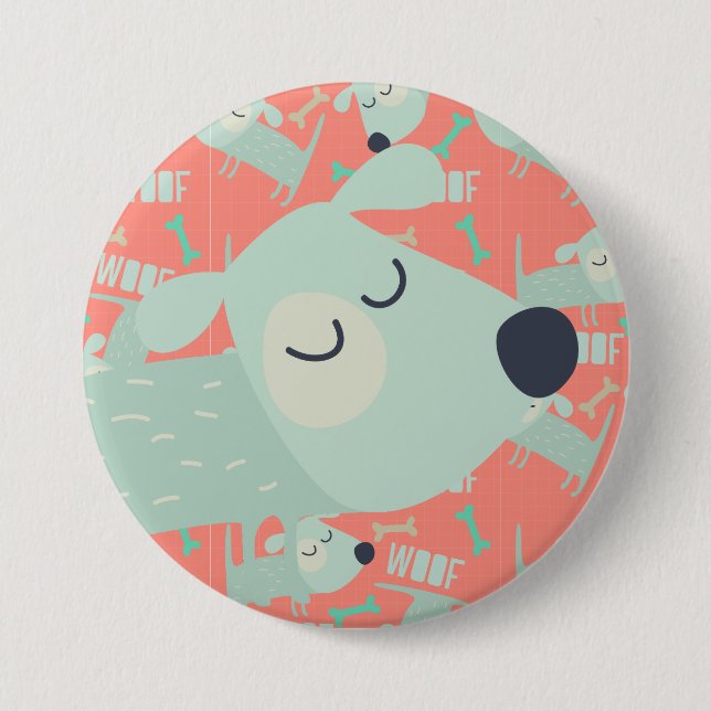 Bóton Redondo 7.62cm Cães e Ossos (Frente)